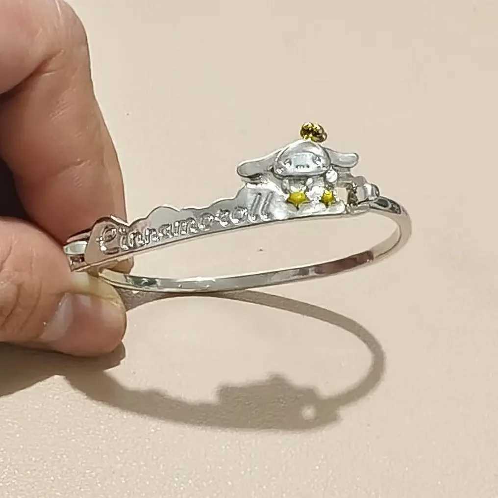 Sanrio Necklace Metal Adjustable Open Ring Bracelet Fashion Silver Golden Color Adjustable Knuckle Joint Cartoon Jewelry Gifts w250716
