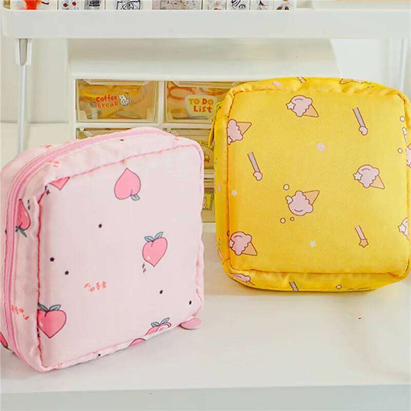 Women Small Cosmetic Bag Set Zipper Girls Mini Sanitary Napkins Makeup Lipstick Travel Earphone Coin Organizer Pouch Bags X250716