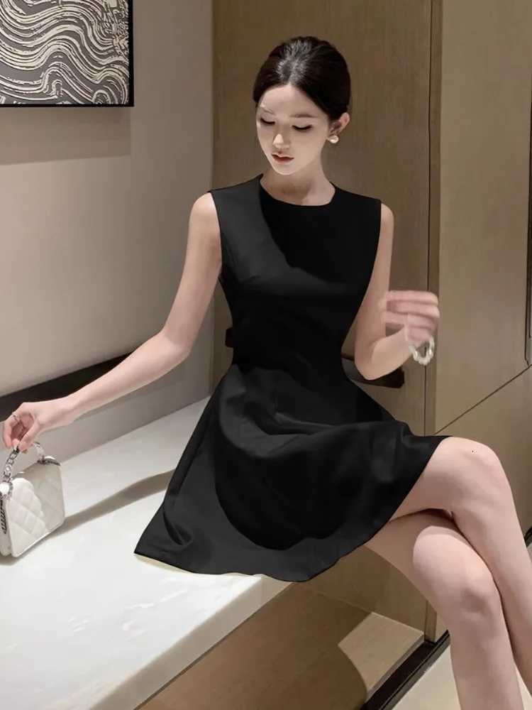 Ezgaga Womens Dress Elegant Sleeveless Summer Fashion Slim Ball Gown French Style Mini Dresses Sexy Party Ladies Temperament R250716