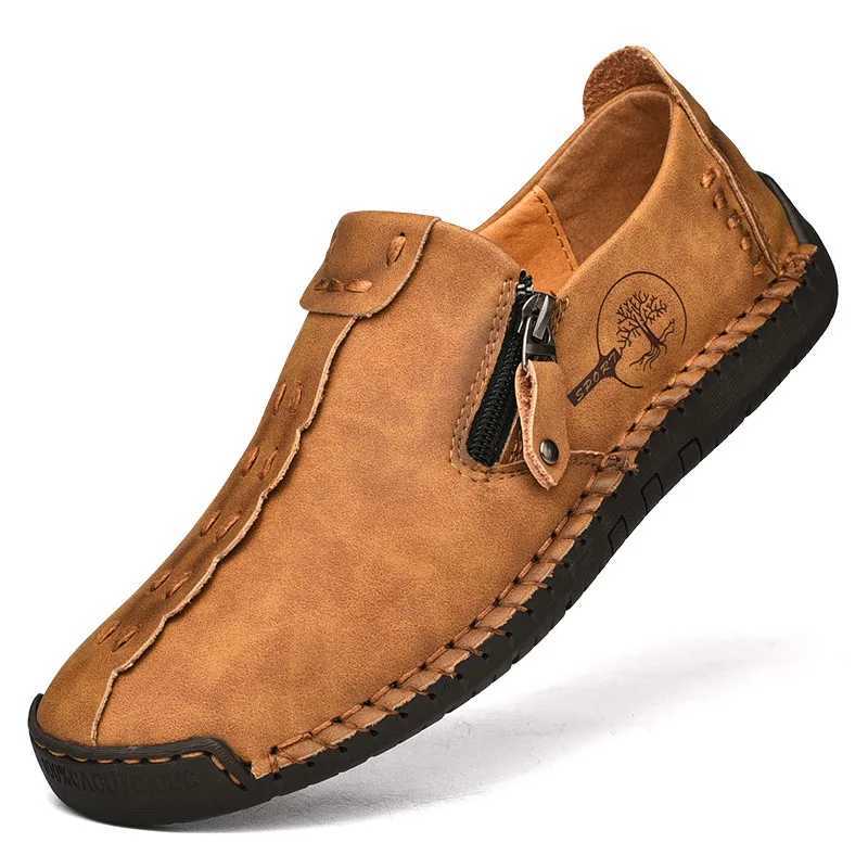 Mens Casual Leather Shoes with Soft Soles Mens Driving Shoes Loafers Shoes W250716