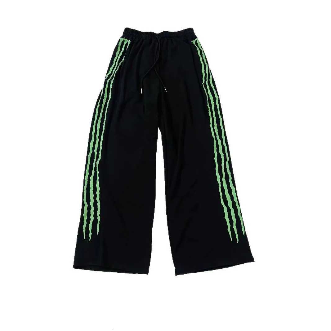 Claw Triple Stripe Fluorescence Embroidery Sweatpants Streetwear Hip Hop Personality Glow Casual Pants Cotton Drawstring Joggers y250716
