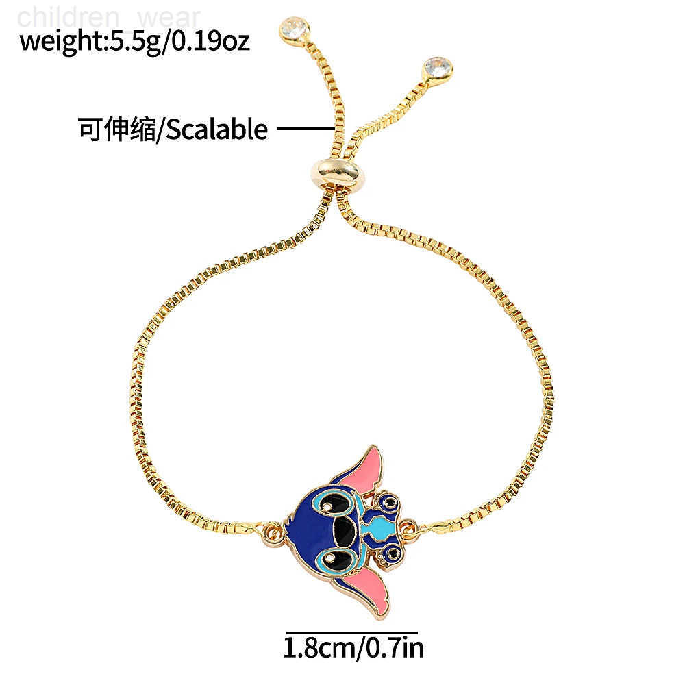Disney Lilo Stitch Bracelet for Women and Girls Cute Luck Charm Fashion Jewelry Gift W20250716