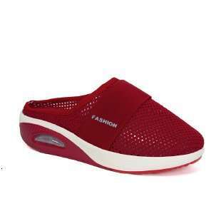 Plus Size Backless Slip-On Women's Lazy Thick Sole Air Cushion Hollow Mesh Breathable Closed-Toe Half Mules Shoes