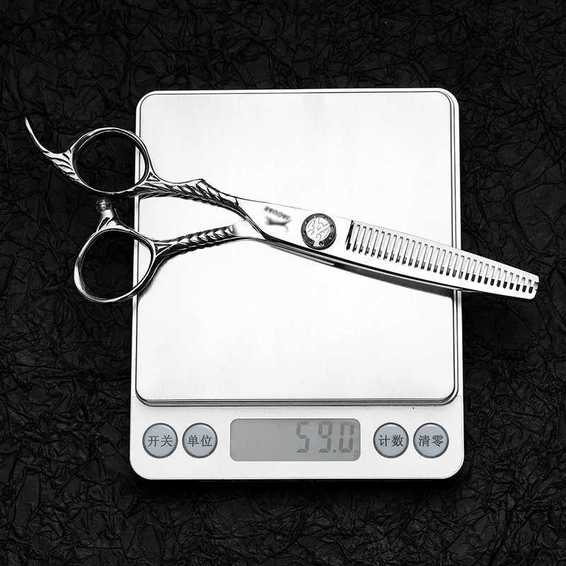 440C 6.0 Inch Professional Barber Cut Left Handle Scissors Hair Scissors Thinning Hairdressing Cutting Set Shears Scissors W250716