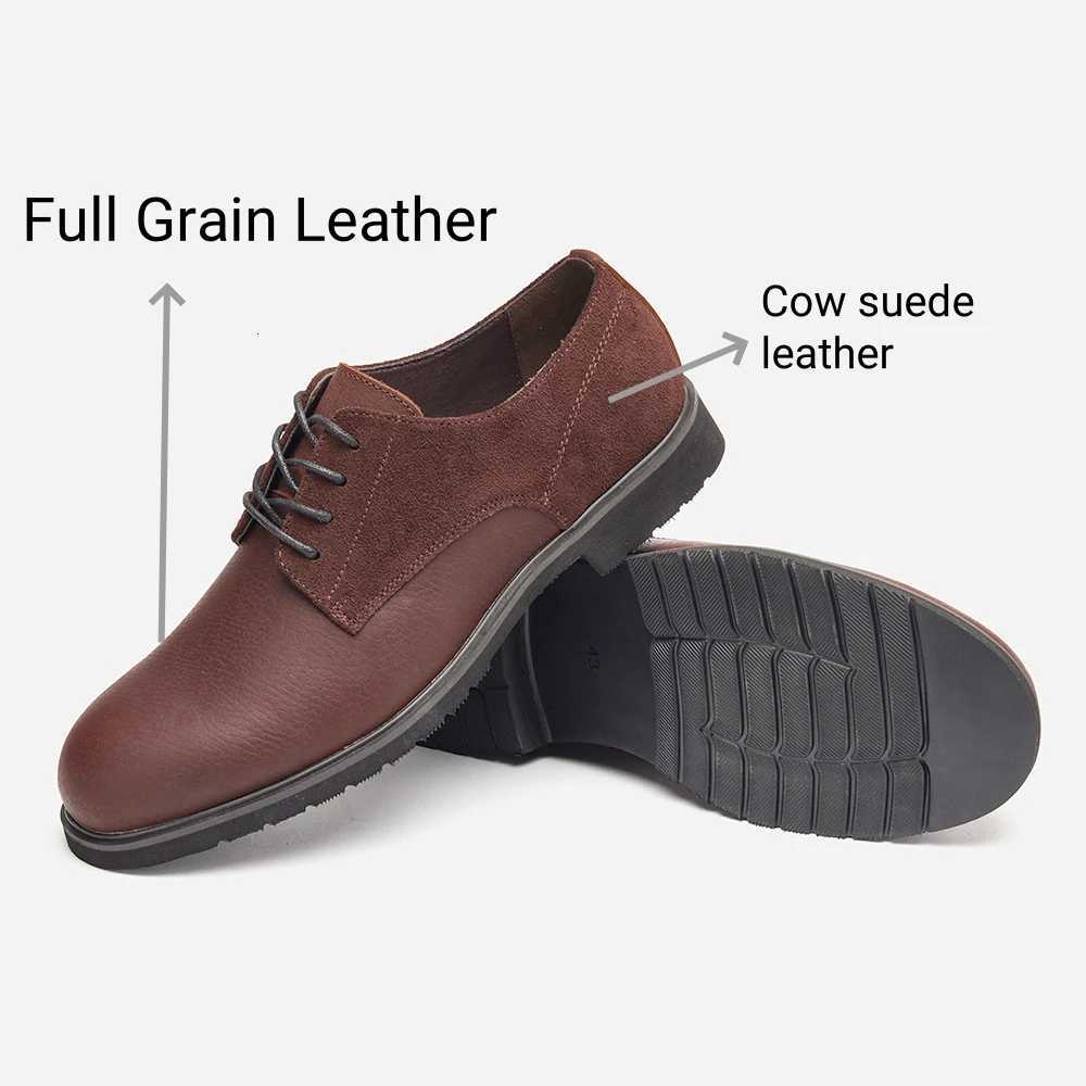 Genuine Leather Men Derby Shoes Thick Sole Men Casual Shoes Men Leather Shoes W250716