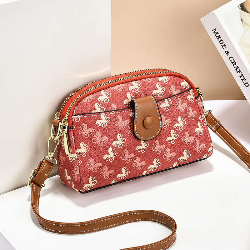 Crossbody Phone Bag Lightweight Multi-Pocket Mini Purse Stylish Color Block Shoulder Bag for Travel and Daily Use
