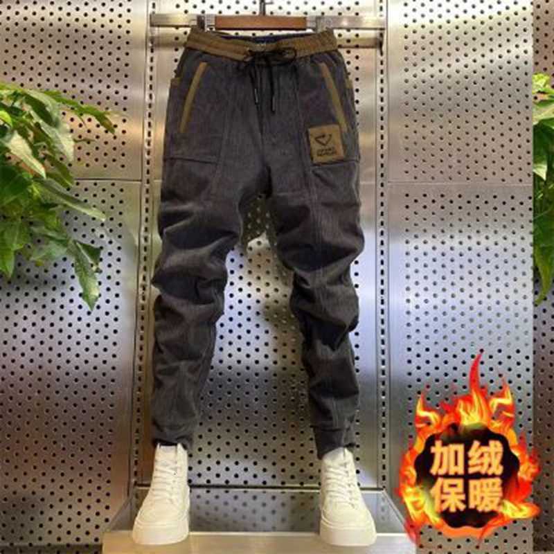Man Corduroy Sweatpants Autumn Winter Men Baggy Joggers Fashion Streetwear Casual Fleece Harem Pants Plus Size Fashion Trousers y250716