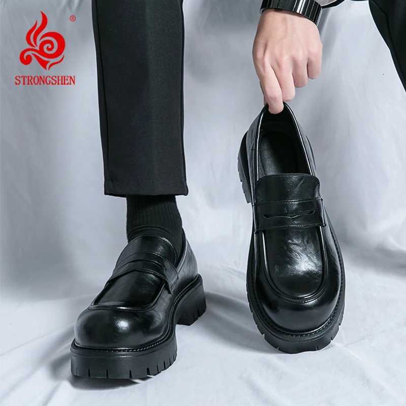 STRONGSHEN Men Leather Shoes Business Formal Shoes Oxford Casual Shoes Classic Comfortable Fashion Derby Shoes Luxury Shoes W250716