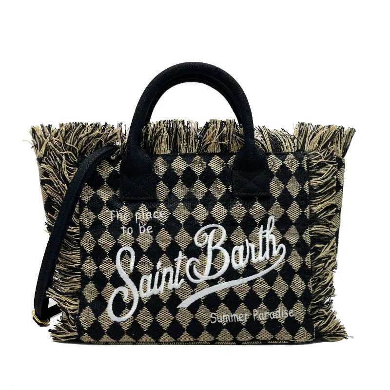 SAINT BARTH 2024 New Crossbody Bag Large Capacity Small Canvas Handmade Tassel Handbag Tote Bag