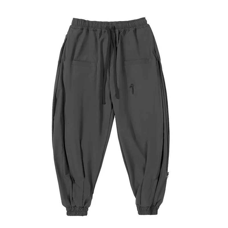 11 BYBBS DARK 2024 Mens Joggers Harem Trousers Summer Thin Cool Black Pants Zipper Design Elastic Waist Streetwear Pants y250716
