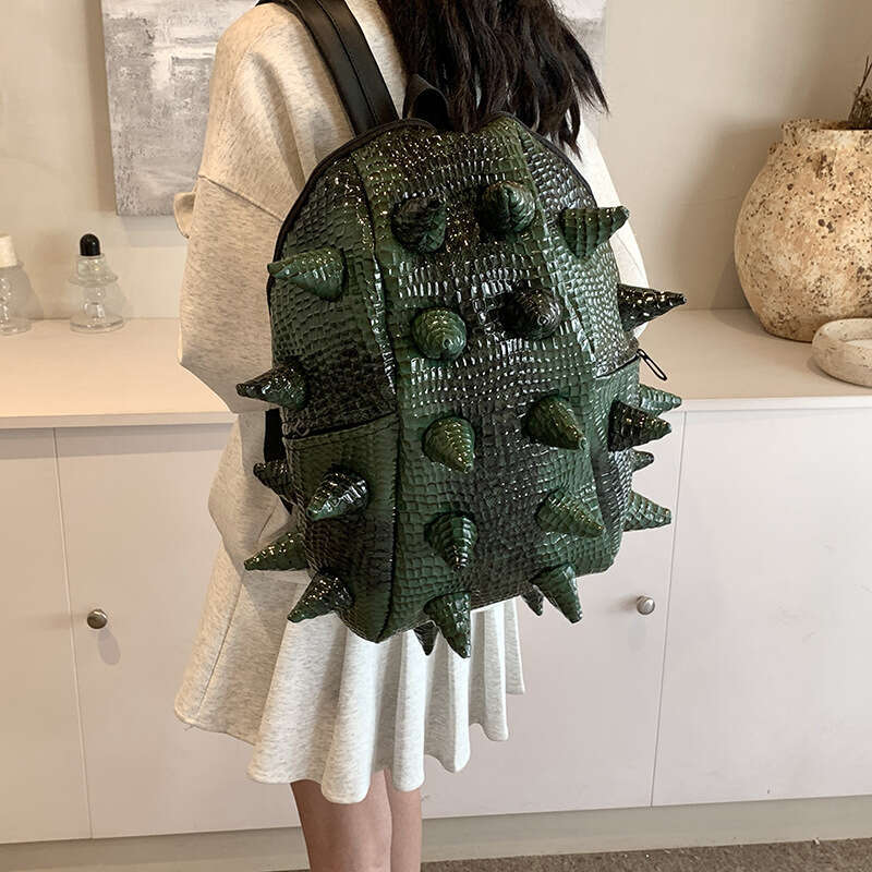 Women's 2025 New Korean Fashion Personality Large Capacity Backpack Funny Hedgehog Trendy School Bag