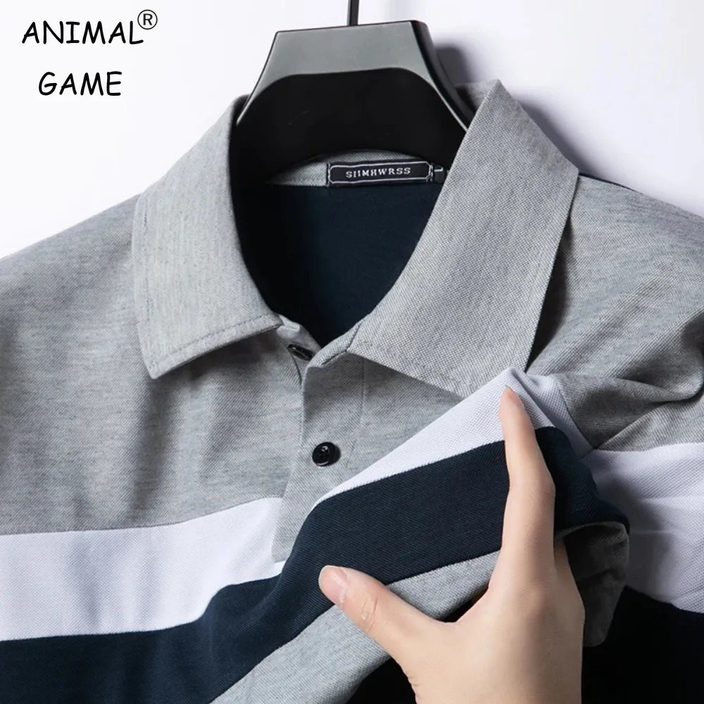 Polo Shirt Mens Polo Large T Shirts Stritching Long Sleeve Turn-down Collarshirts Business Tee Shirt Streetwear 250715
