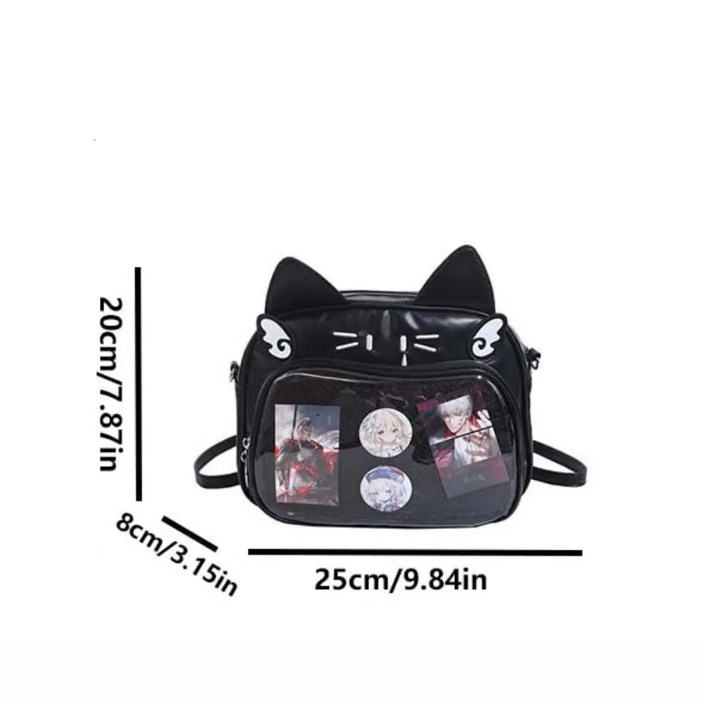 Zipper Bag Kawaii Cat Itabag Cotton Doll Bag Idol Merchandise Storage Transparent Pocket Badge Storage Bag PU Fashion Backpacks 250714
