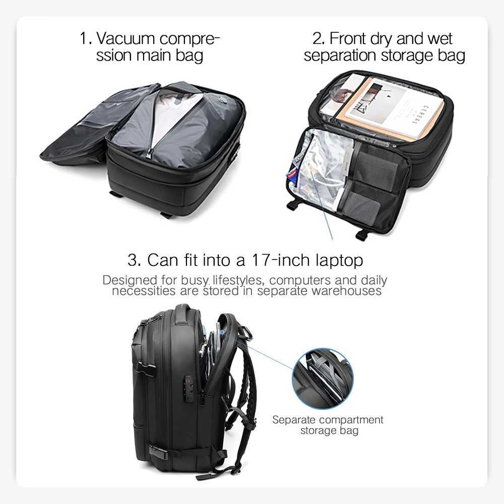 Travel Backpack Vacuum Compression Large Capacity Backpack 17 inch Laptop Backpack Expanded Hiking Outdoor Backpack S250715