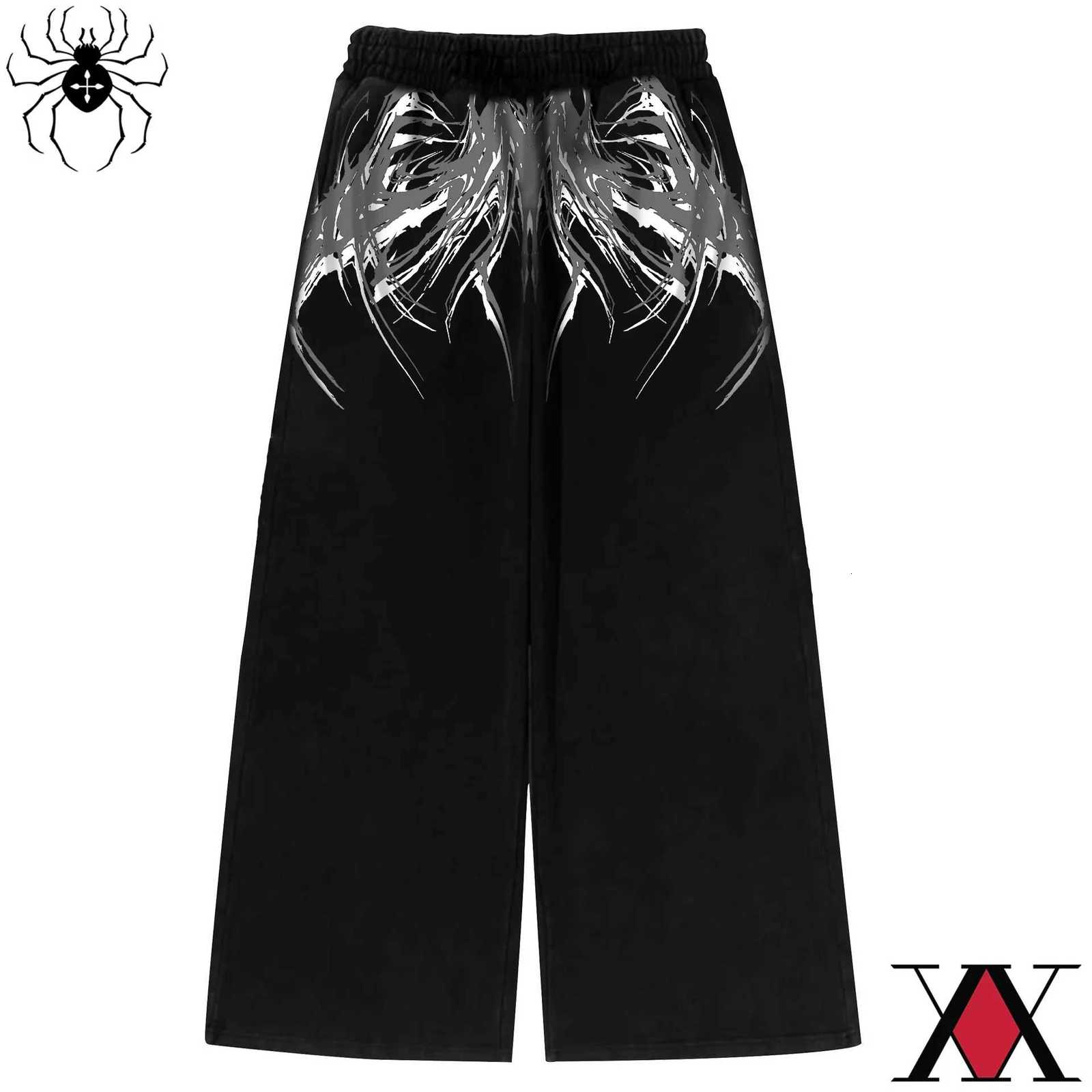 Dark Y2K Unisex Streetwear Jogger Pants Men Women Casual Loose Fit Drawstring Workout Gym Trousers Wide Leg Fitness Fashion y250716