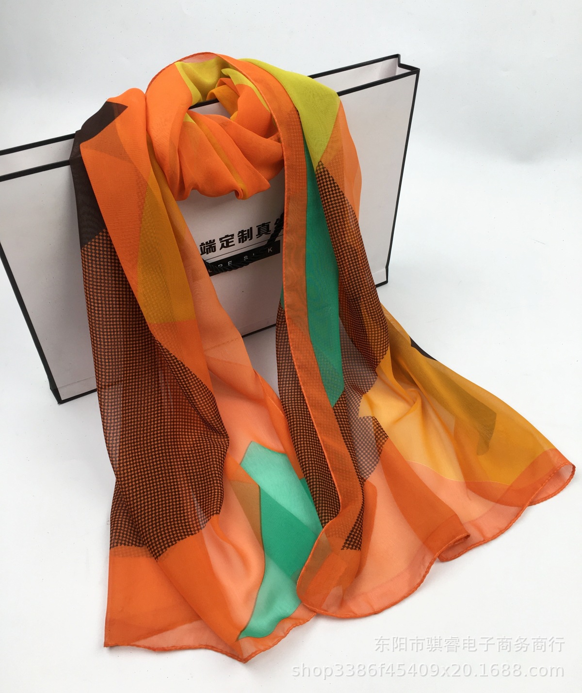 K1369 Spring and summer new Hangzhou silk imitation silk scarf women wholesale Georgette long scarf fashionable and elegant