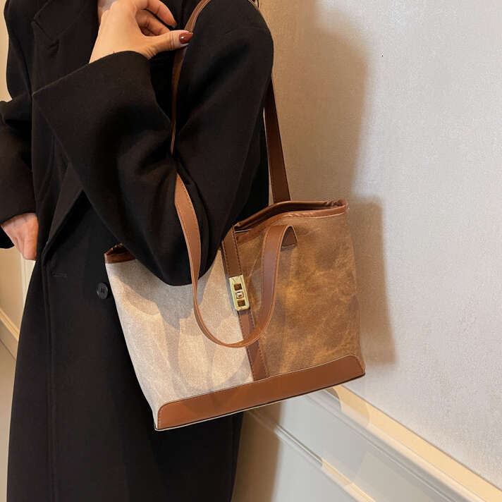 2025 New Handbags High-End Trendy Color-Block for Women Shoulder Bags Large Capacity
