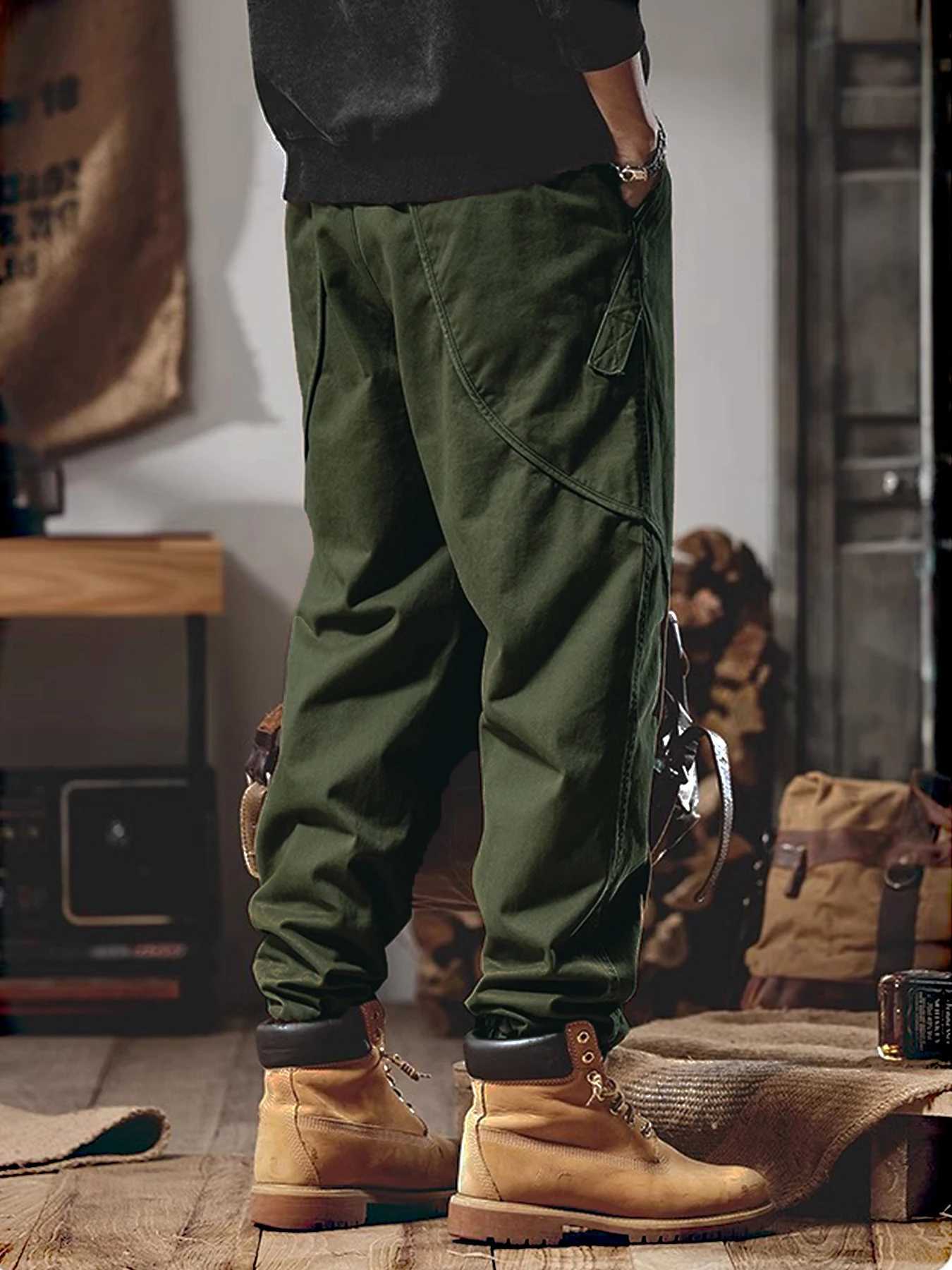 Side Pockets Zipper Mens Jogger Camouflage Multi Pocket Work Cargo Pants Black Green Jogginghosen Denim Trousers Male Safari y250716