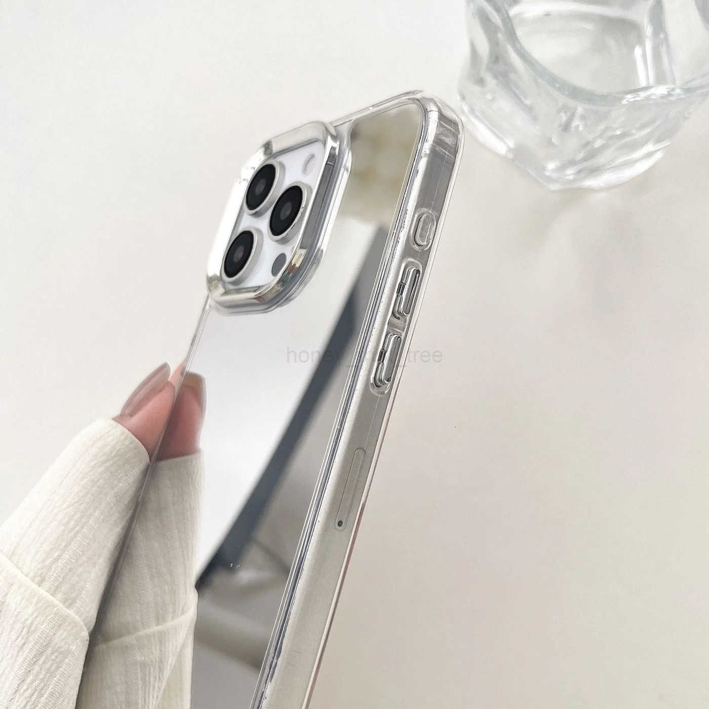 Luxury Plating Makeup Mirror Phone Case for iPhone 16 15 14 13 12 11 Pro Max XR X XS Hard Acrylic Shockproof Bumper Cover T250716