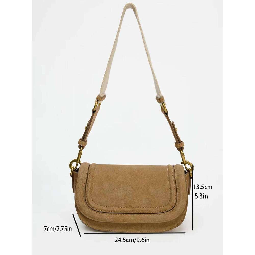 New Fashionable Casual Retro Solid Color Large Capacity Adjustable Shoulder Strap Multi-Functional Crossbody Bag, Suitable For P