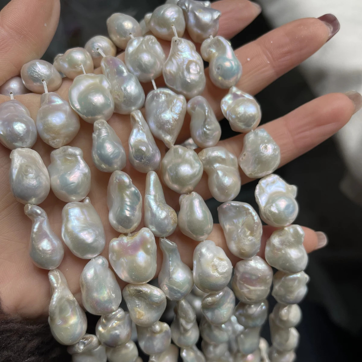 Baroque Natural Freshwater Pearl Fish Tailed Loose Beads for DIY Women Men Necklace Jewelry Making Accessories 12x16-15x20mm 250712