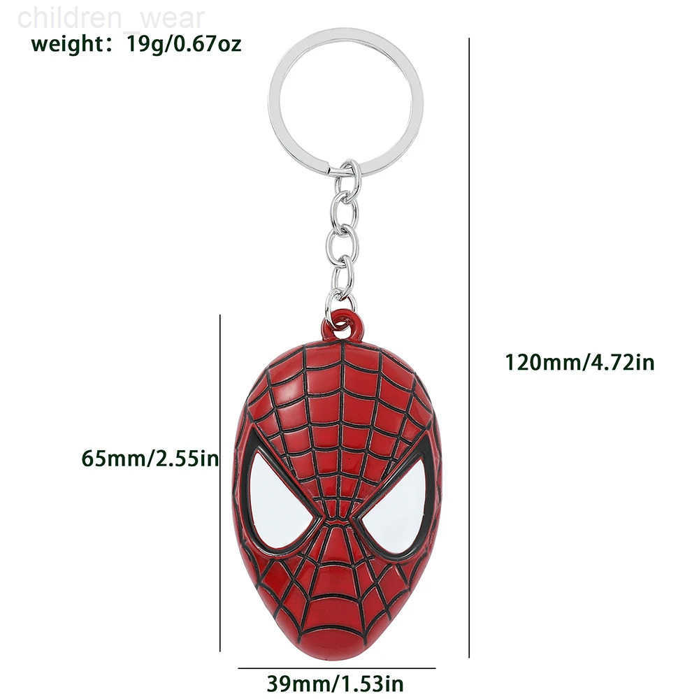 Disney Marvel Spiderman Keychain Y2k Anime Avengers Alloy Spider Mask Keyrings Boys Mens Pendant Key Chain Accessories Gift W20250716