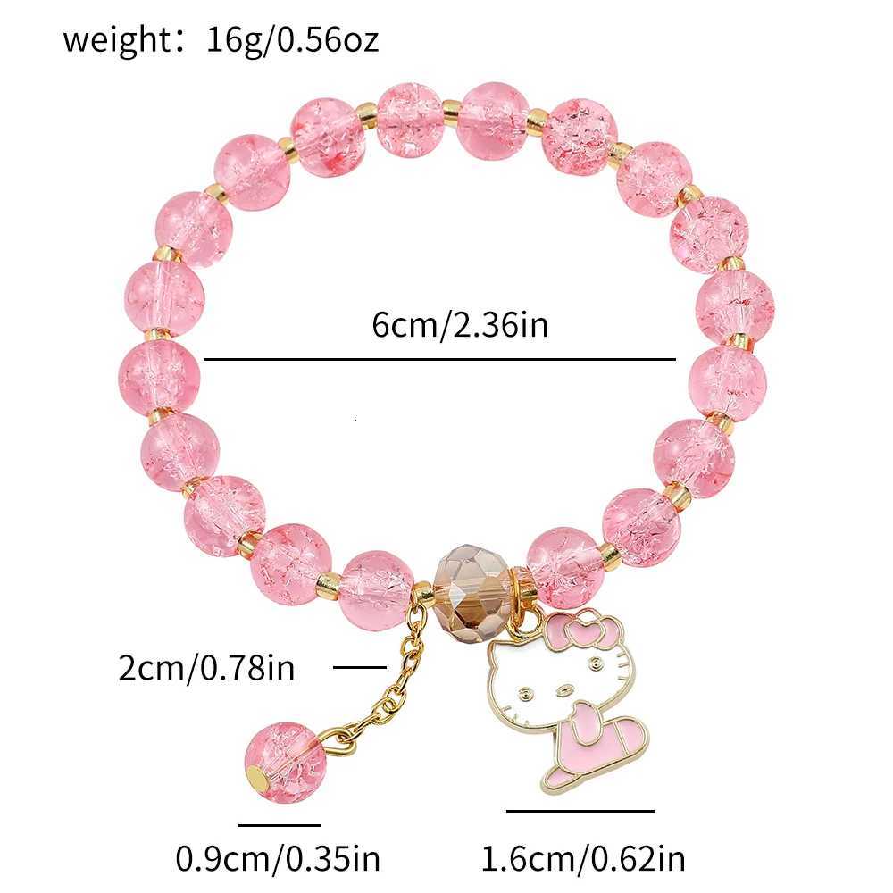 Sanrio Bracelet Y2K Hello Kitty Crystal Beads Charms Bracelets For Girls Jewelry Accessories Couple Friend Giftsw250716