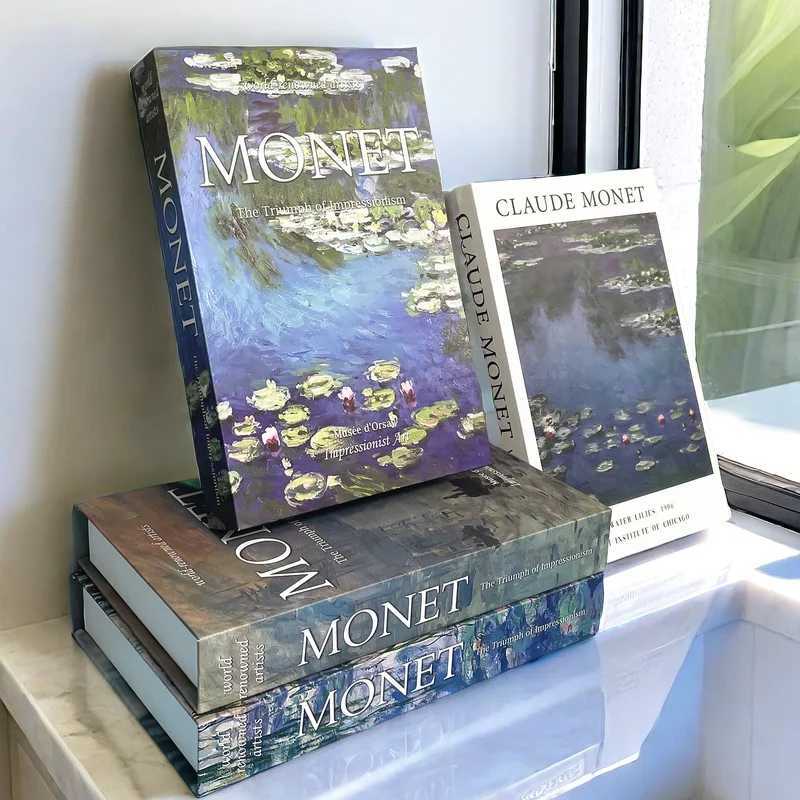Bauhaus Decorative Books Open Luxury Fake Book Storage Box He Decor Matisse Boho Monet Coffee Table Shelf Interior Decoration W250716