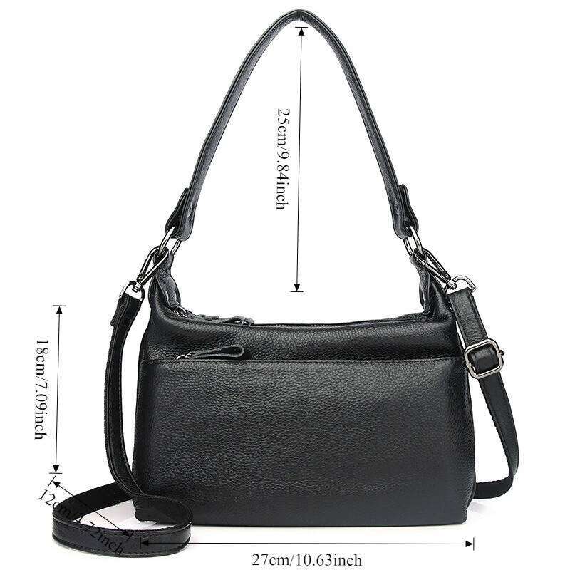 2025 Top-Grain Leather Crossbody Bag For Women Convertible Shoulder Purse, Multi-Pocket Organizer Fits Phone + Wallet