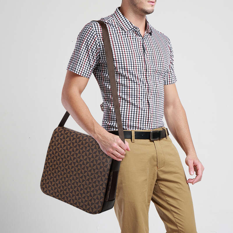 Lacel Urwebin bags Fashion Designer Single Shoulder Men's Cross body bag Flap Business Leather Casual Trendy Brand Large Bag