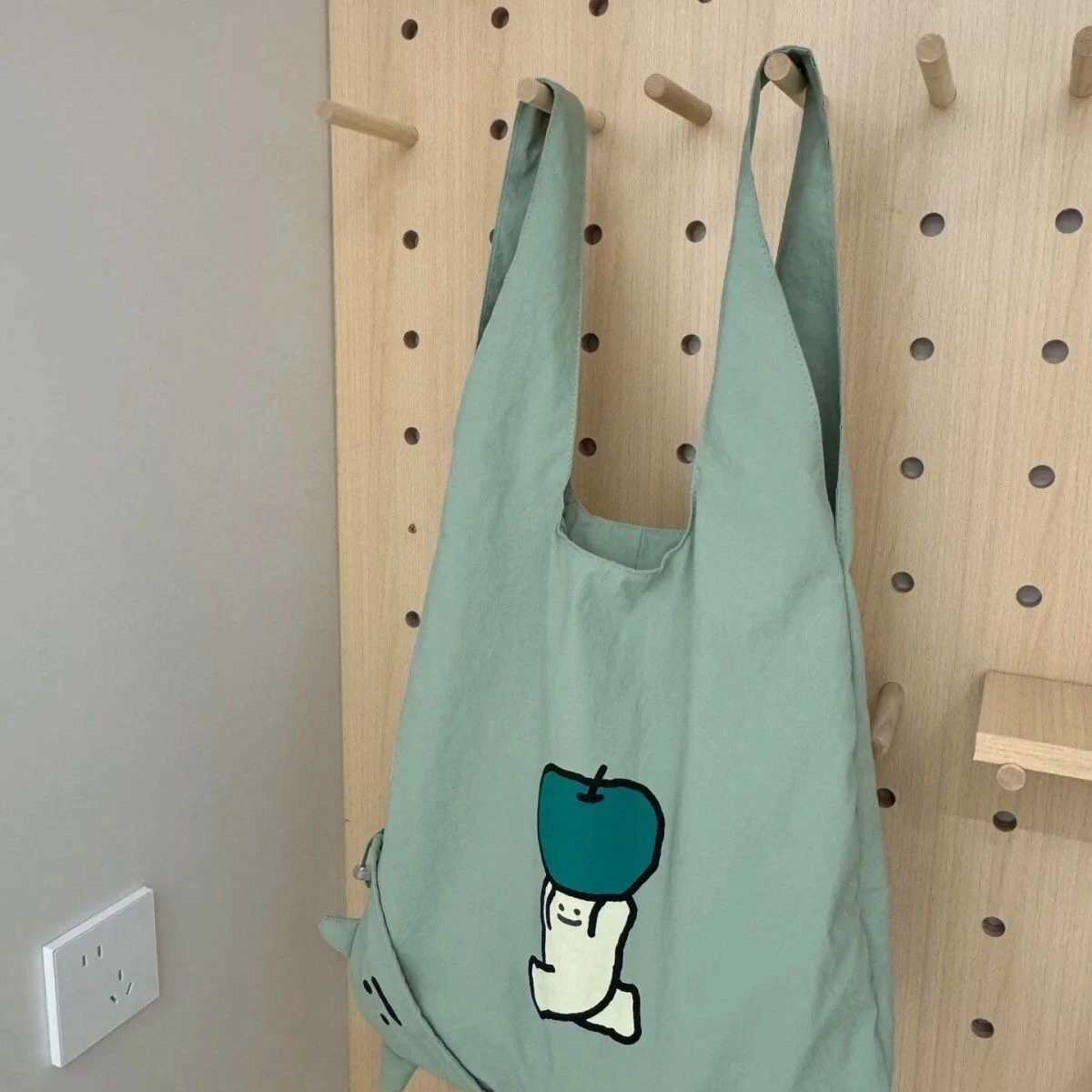 2025 New Cute Portable Single oulder Handheld Thin Lightweight Eco-friendly op Cotton Bag Foldable Storage Tote Bag