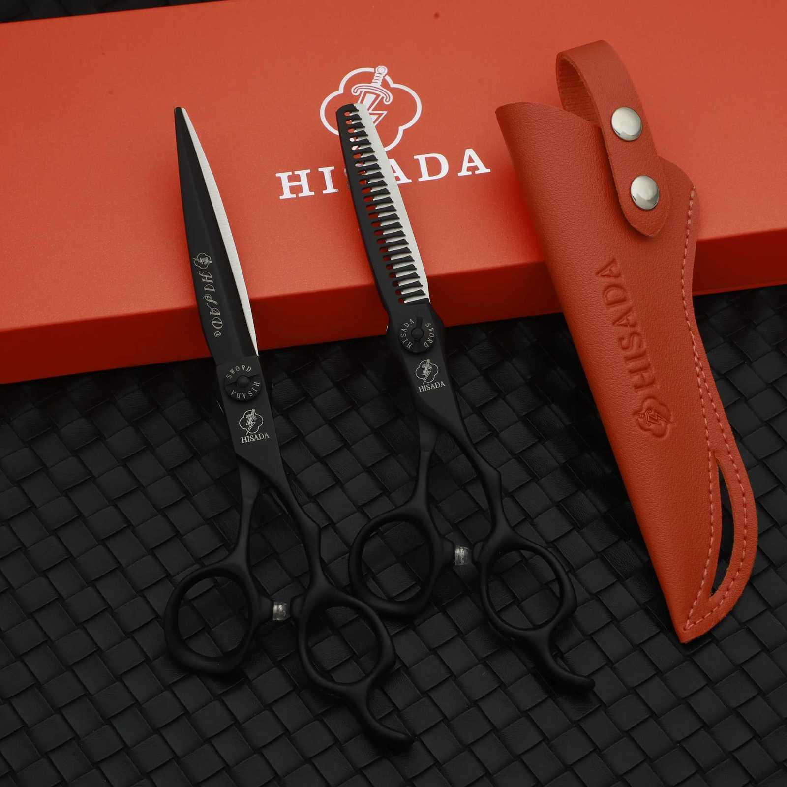 6.0 6.5 7.0 inch Handcrafted VG10 Material Barber Scissors Set HISADA Hair Scissors Professional Barber Scissors W250716
