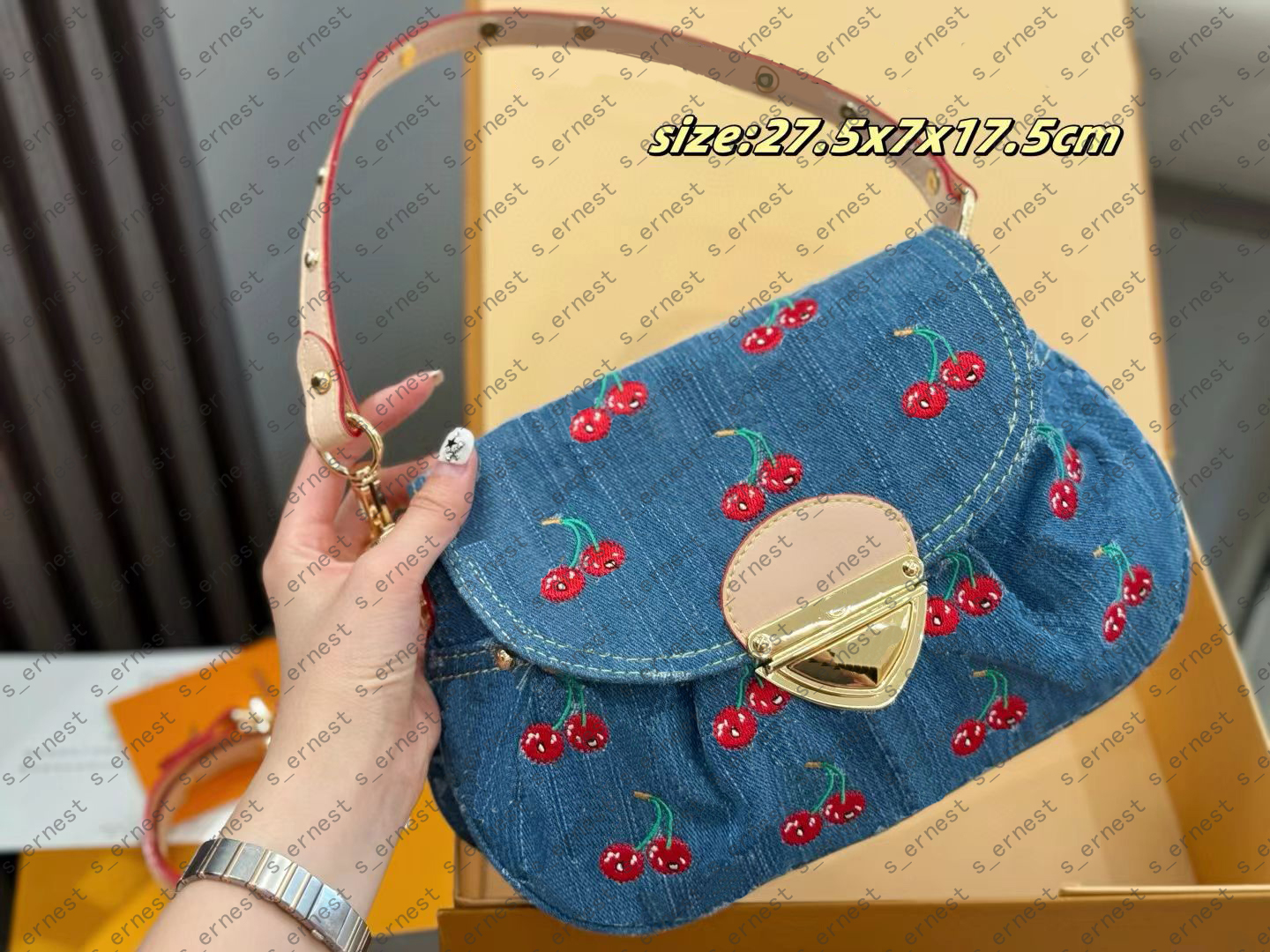 Designer bag women pink Denim Tote Bag Shoulder Bag Handbag Crossbody bag Canvas messenger Shopping Bag Moon Wallet