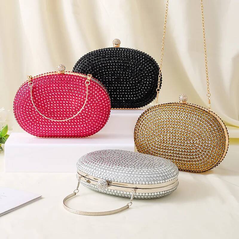 Bestselling - Fashionable Rhinestone Tote For Dresses Crystal-Embellished Party Clutch Dia Evening Bag