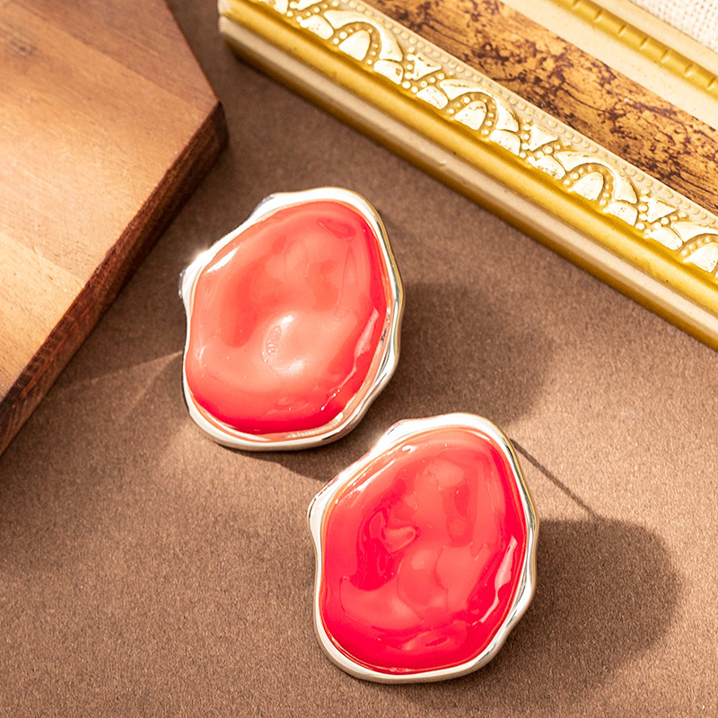 Fashion Exaggerated Irregular Geometric Earrings for Women High-end Simple Versatile Light Style Sier Needle Ear Jewelry