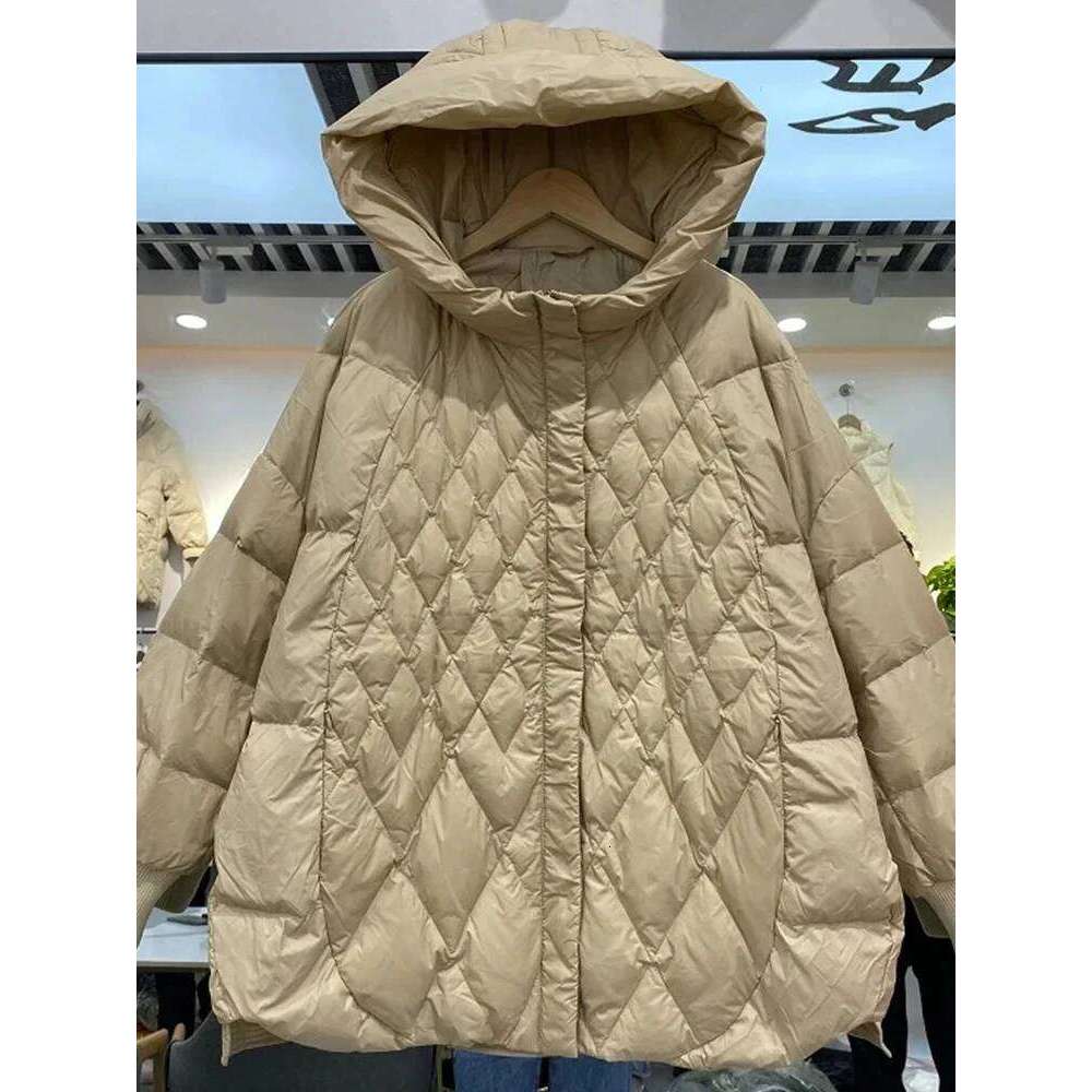 Lagabogy 2025 New Autumn Winter Women Hooded Loose 90% White Duck Down Jacket Casual Female Warm Puffer Coat Snow Parkas Outwear MDNG