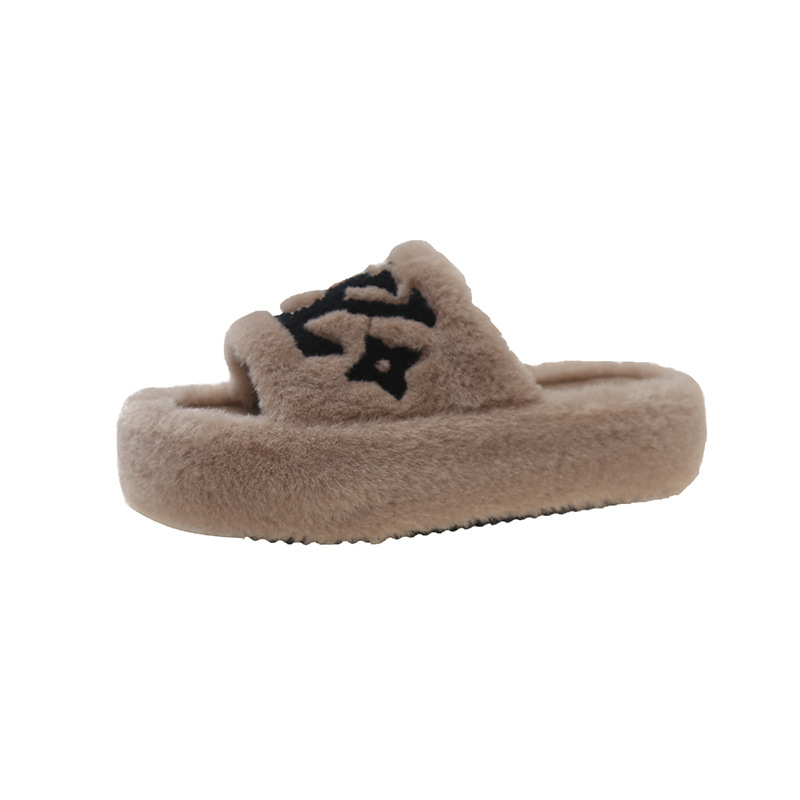 2025 Autumn Winter New Letter Print Thick sole 5cm Cotton Slippers Womens Indoor Outdoor Comfortable Versatile Warm Slipper Multiple Color Options Ava