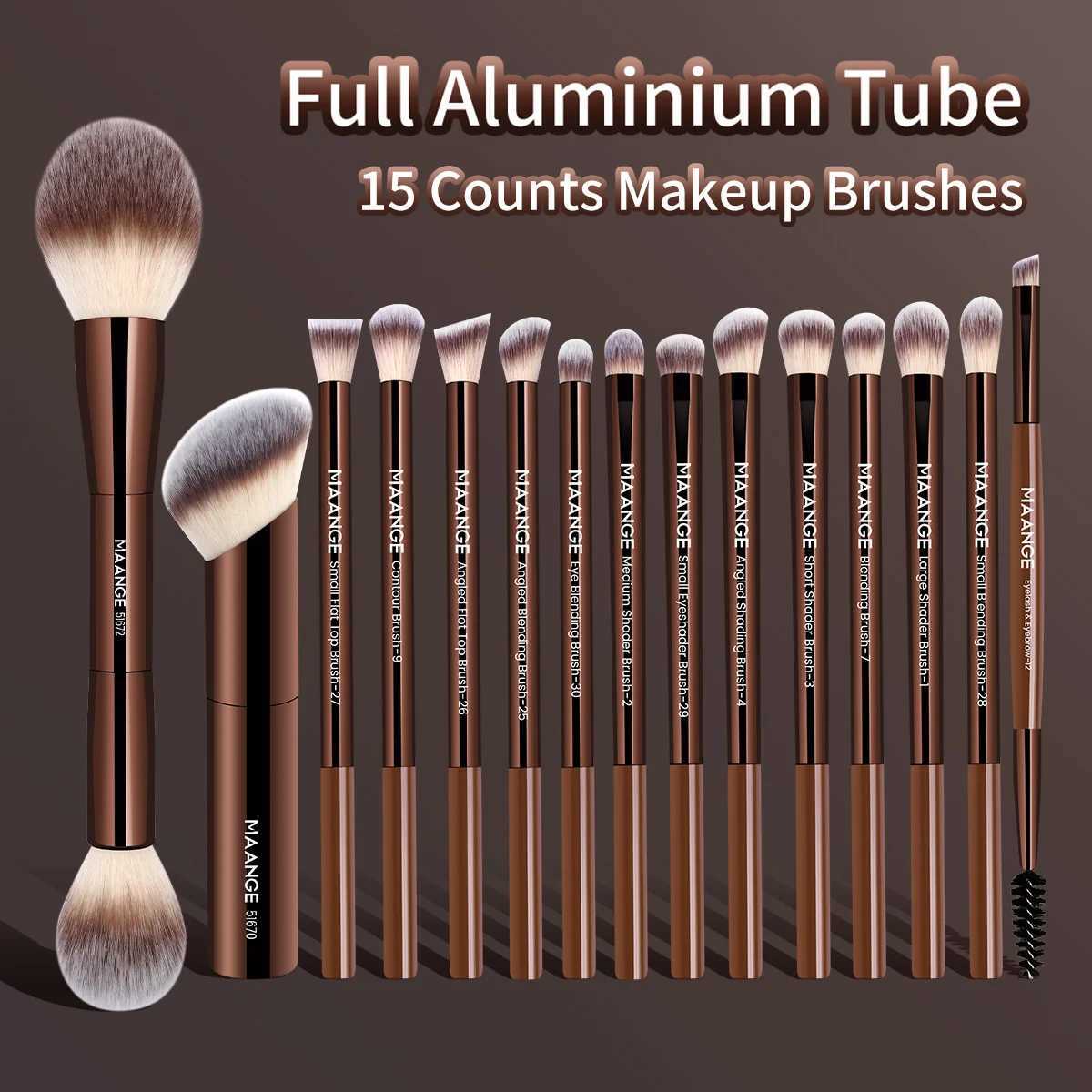 15pcs Professional Eyeshadow Makeup Brushes Blending Eyeliner Eyebrow Concealer Foundation Brush Makeup Accessories Gift XJ2500716