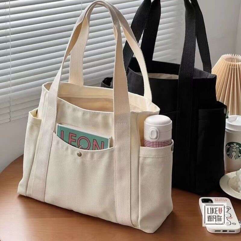 Large Capacity Tote Canvas for Work and Outings High-Value Commuting Versatile Literary Student Book Shoulder Bag