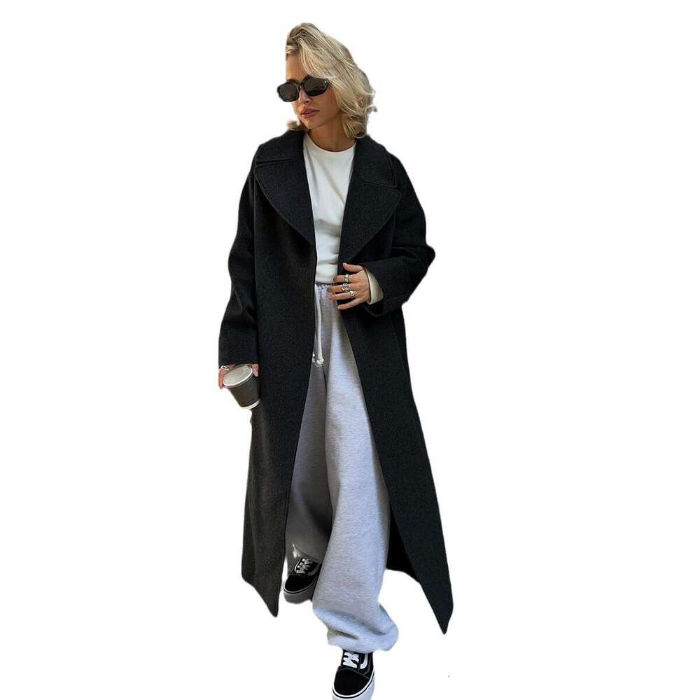 Women Autumn And Winter Loose Raglan Sleeve Wool Double-Sided Woolen Melad Coat B5