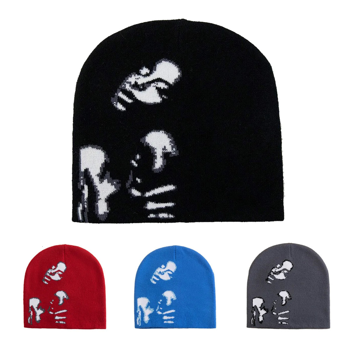 Fashion Printed Knitted Hat Women Men Couple Warm Y2K Beanies Bonnet Wool Skullies Hoods Lady Accessories Hip hop Gorra 250715