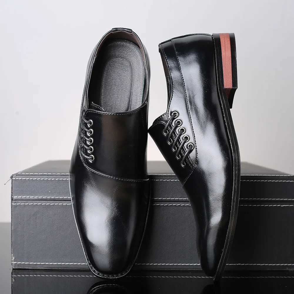 Stylish Man Oxford Shoes Leather Lace Up Mens Business Casual Dress Shoes Fashion Wedding Party British Style Comfortable Y250715