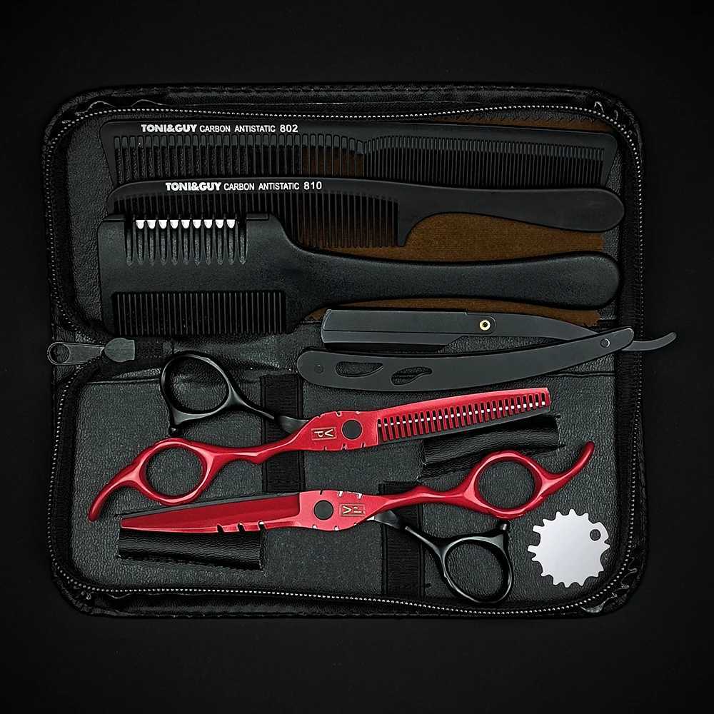 Professional 6 Inch Japan 440C Hairdressing Scissors Cutting And Thinning Tools Salon Hair Scissors Barber Scissors Set W250716