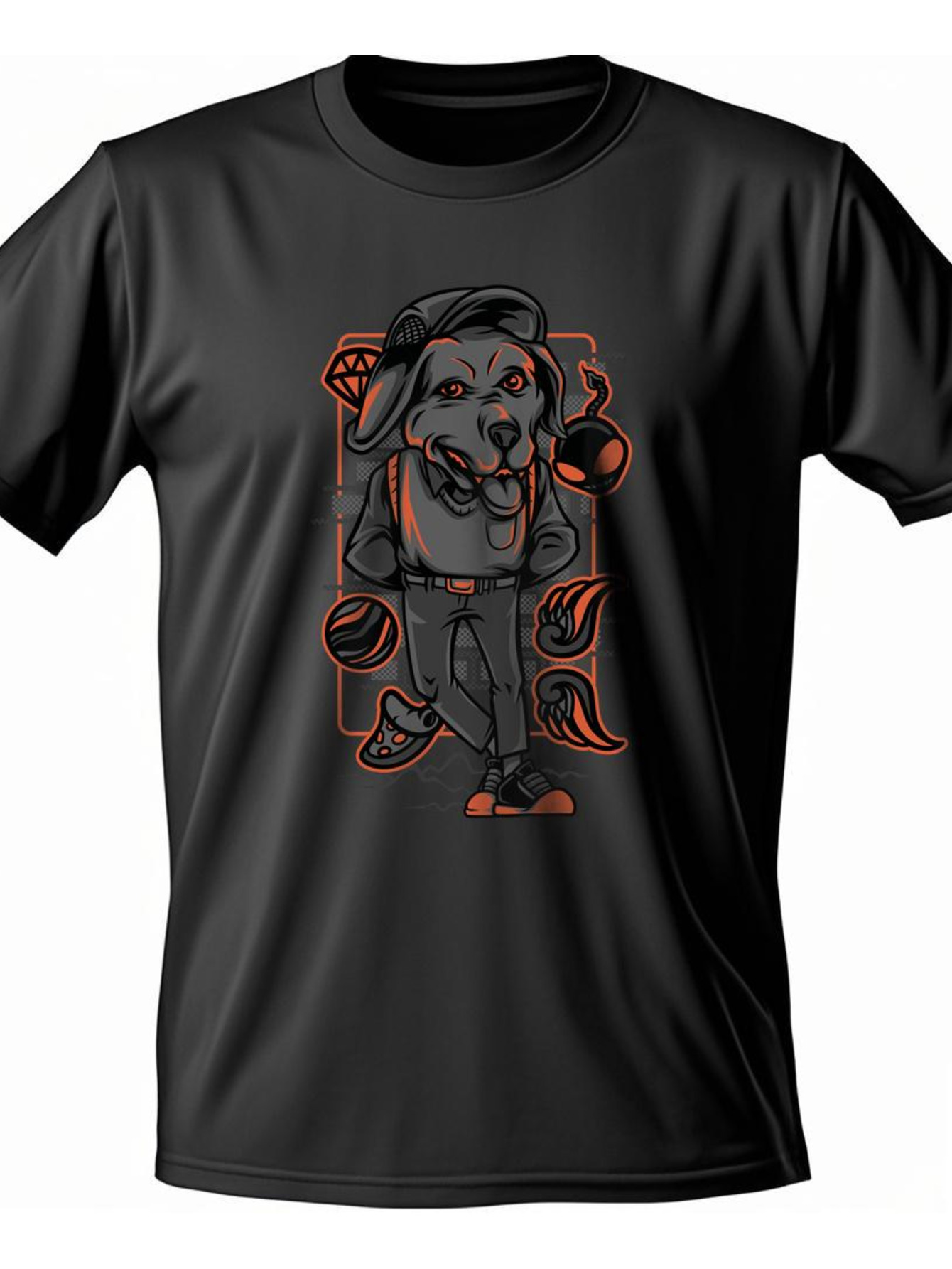 VogueEpoch Adult 180g Cotton black tiger Graphics White S-3XL Short sleeve Round collar T Shirts Men Wed 54