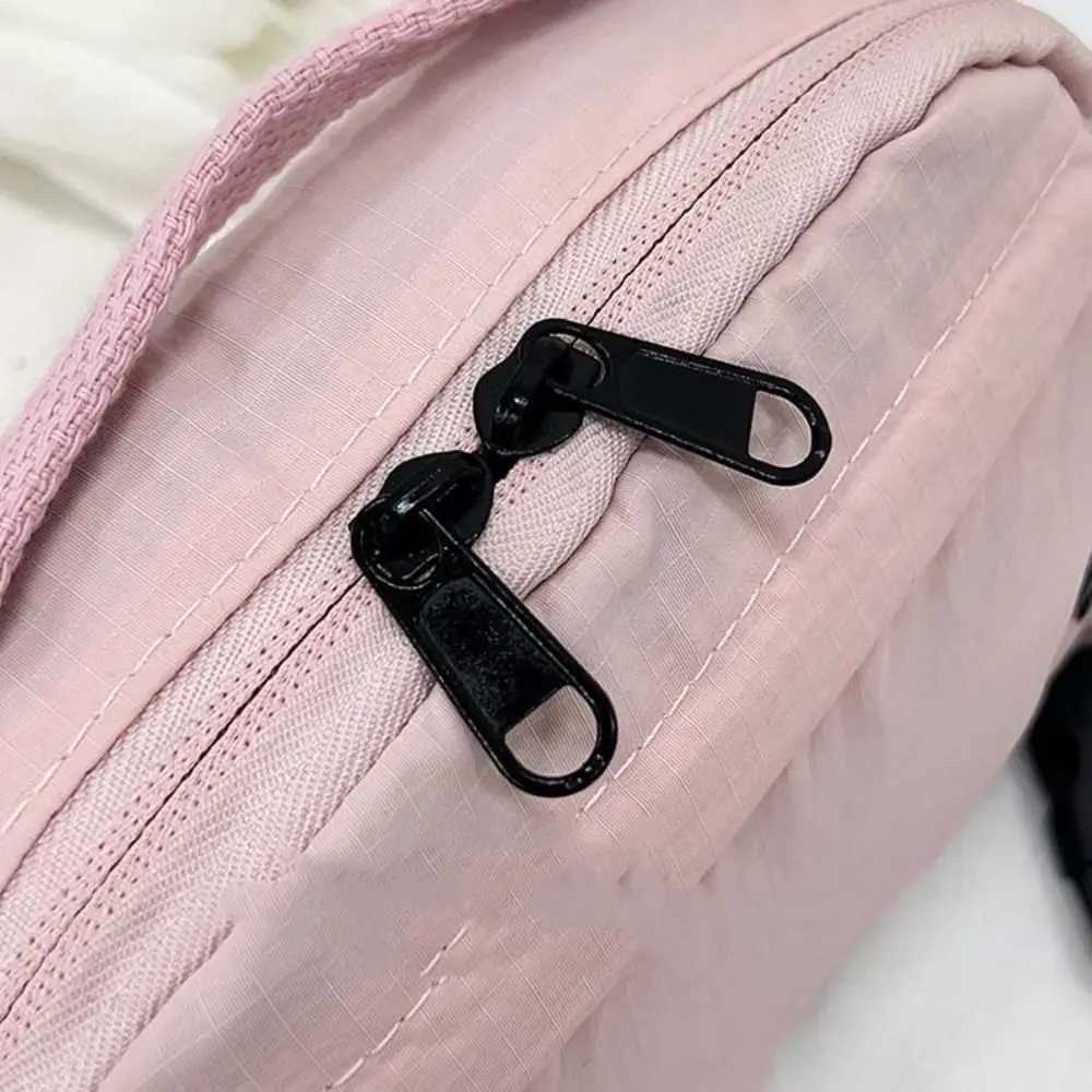 Fanny Packs Nylon Square Bag Large Capacity Korean Style Sling Crossbody Bag Solid Color Zipper Versatile Waist Pack Sport Bag