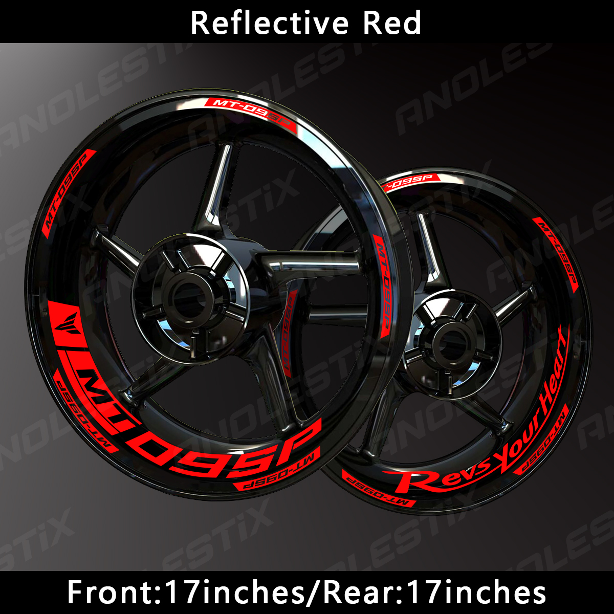 AnoleStix Reflective Motorcycle Wheel Sticker Hub Decal Rim Stripe Tape For YAMAHA MT-09 SP MT09 SP