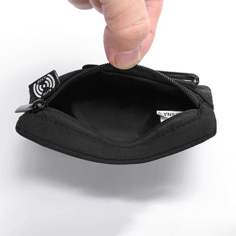 Mini Coin Purse Simple Fabric Pouch with Zipper Belt Clip Non-braided RFID Blocking Money Bag Organizer for and Coins
