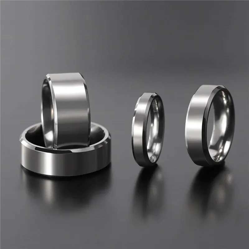 Kolmnsta 8/6/4mm Silver Color Mens Titanium Ring Brushed Man Wedding Band Engagement Rings Male Jewelry Couple anel feminino S250716