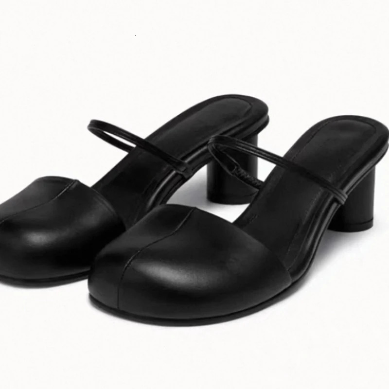 Summer Cover Toe Women Mules Slippers Elegant Slip On Singbacks Slides Ladies Outdoor Street Style Sandalias 250712