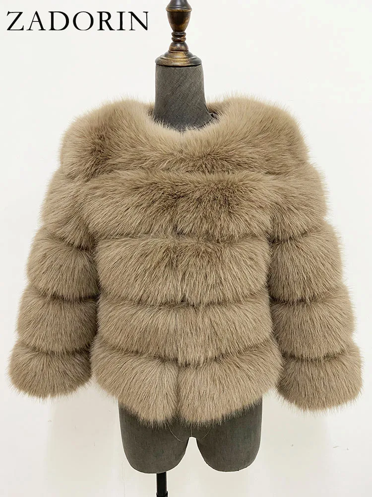 Mink coat, winter black and white faux fur coat, elegant and fluffy faux fur leather jacket for women